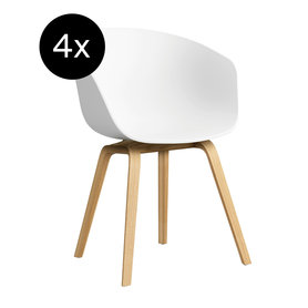 HAY - 4er set About a Chair AAC 22 - white 2.0 - Eiche wasserbasiert lackiert - Standardgleiter