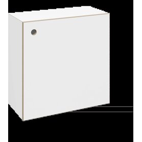 stocubo – 1:1 Modul, h. Tiefe mit Tür, Korpus: Natur/Weiß, Türfarbe: Natur/Weiß, Türlochposition: oben/links