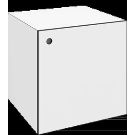 stocubo – 1:1 Modul, mit Tür, Korpus: Schwarz/Weiß, Türfarbe: Schwarz/Weiß, Türlochposition: oben/links