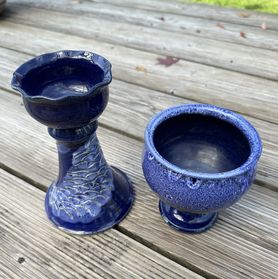 Keramik - Kerzenständer und Schale