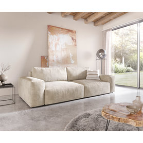 DELIFE Big-Sofa Lanzo XL 270x130 cm Cord Beige, Big Sofas