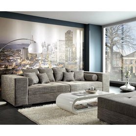DELIFE Big-Sofa Marlen 300x140 cm Hellgrau Couch, Big Sofas