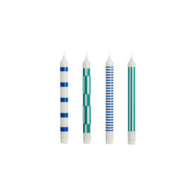 HAY - Pattern Kerze 4er Set - light grey/blue/green