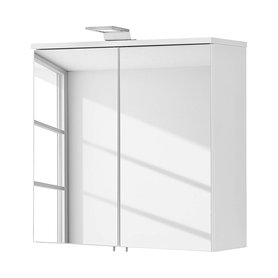 Fackelmann Spiegelschrank Atlanta Spanplatte Weiß 61x60x23 cm (BxHxT) Modern