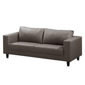 mooved Sofa Bexwell 3-Sitzer Grau Kunstleder 180x78x75 cm
