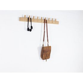 Garderobenleiste Steqs – Hakenleisten vertikal aus Holz Eiche natur – 12 x 100 x 5 cm 