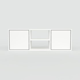TV-Schrank Weiß - Moderner Fernsehschrank: Türen in Weiß - 118 x 40 x 34 cm, konfigurierbar