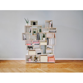stocubo - Bücherregal modular mit Licht und Schubladen, jederzeit erweiterbar
