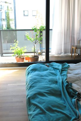 Schlafzimmer und Balkon