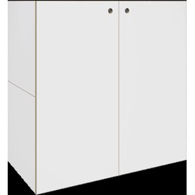 stocubo – 2:2 Modul, mit Türen, Korpus: Schwarz/Weiß, Türfarbe: Schwarz/Weiß