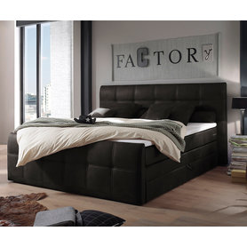 DELIFE Boxspringbett Amarillo 180x200 cm Anthrazit mit Bettkasten, Boxspringbetten