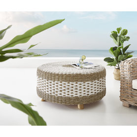 DELIFE Couchtisch Kelli 105x105 cm Seegras Natur, Beistelltische