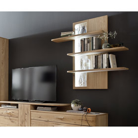 DELIFE Wandboard Algir 120x25 cm Eiche Natur Massivholz Ablage, Wandregale