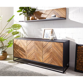 DELIFE Sideboard Famke 145 cm Mango Teak 3 Türen, Sideboards