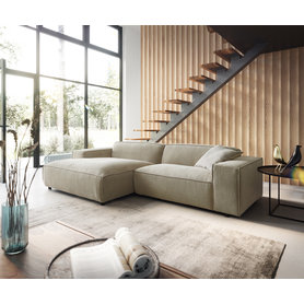 DELIFE Ecksofa Tenso 280x165 cm Chenille Beige Recamiere links, Ecksofas