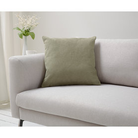 DELIFE Kissen Dalma 50x50 cm Strukturstoff Olive, Kissen