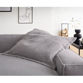 DELIFE Sirpio Wurfkissen 85x85 Cord Silbergrau, Kissen