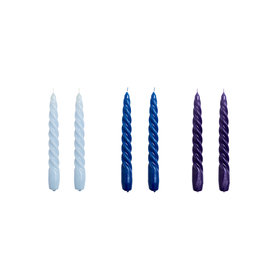HAY - Kerzen 6er Set - light blue/blue/purple
