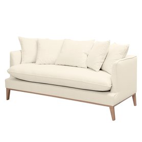 Sofa Lavina 3-Sitzer Cremeweiß Webstoff 187x95x85 cm