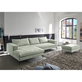 Fredriks Ecksofa Streaky Bay Platingrau Microfaser 325x88x170 cm