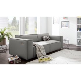Sofa Kinx 2,5-Sitzer Graubraun Strukturstoff 223x70x96 cm (BxHxT) Modern