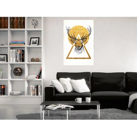 Wandbild Mein Haus Goldener Hirsch