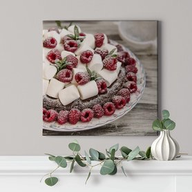 Leinwandbild Raspberries Kuchen