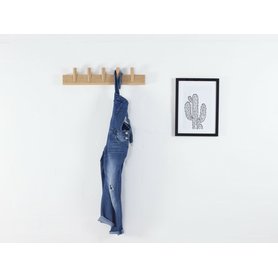 Garderobenleiste Steqs – Hakenleisten vertikal aus Holz Eiche natur – 12 x 58 x 5 cm 