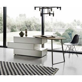 Livitalia Design Kommode mit Schminktisch Ecletto Schreibtisch Italien Weiß Schwarz Grau Dunkelgrau Matt Modern Design Schlafzimmer 120 150 cm breit