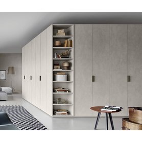 Livitalia Design Kleiderschrank Liscia Beton Spachtel Optik Weiß Grau Dunkelgrau Hellgrau Schwarz Matt 150 410 cm breit 1m 2m 3m 4m Breit extra hoch