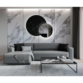 Prostoria Schlafsofa Fade Design Sofa mit Bettfunktion Schlaffunktion mit Bettkasten Liegefläche 200x140 240x140 cm Breite 3-Sitzer 2-Sitzer Grau