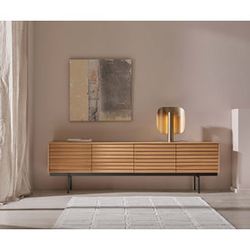 Designer Sideboard Punt Sussex Walnuss Eiche Weiß Matt Wand Hängend Boden Füße Lamellen Front Spanien Tür Schubladen Breiten 119 cm | 177 cm | 235 cm