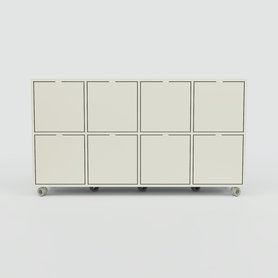 Sideboard Taupe - Designer-Sideboard: Schubladen in Taupe - Hochwertige Materialien - 156 x 87 x 47 cm, Individuell konfigurierbar