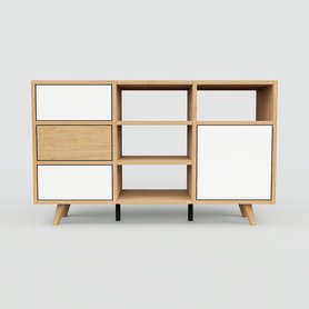 Sideboard Weiß - Sideboard: Schubladen in Weiß & Türen in Weiß - Hochwertige Materialien - 118 x 72 x 34 cm, konfigurierbar
