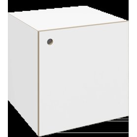stocubo – 1:1 Modul, mit Tür, Korpus: Natur/Weiß, Türfarbe: Natur/Weiß, Türlochposition: oben/links