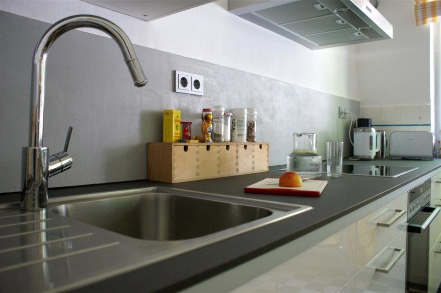 KÜCHENRÜCKWAND Spritzschutz Küche Gehärtetes Glas Rückwand Stein Muster grau 