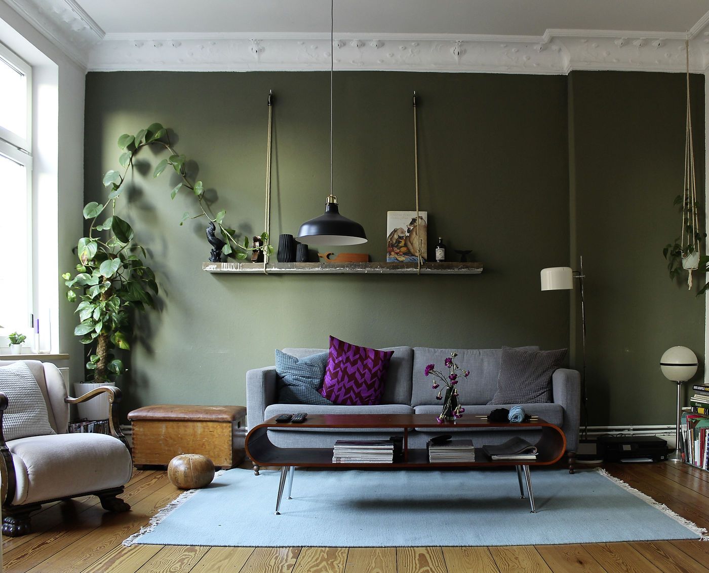 wandfarbe wohnzimmer olive