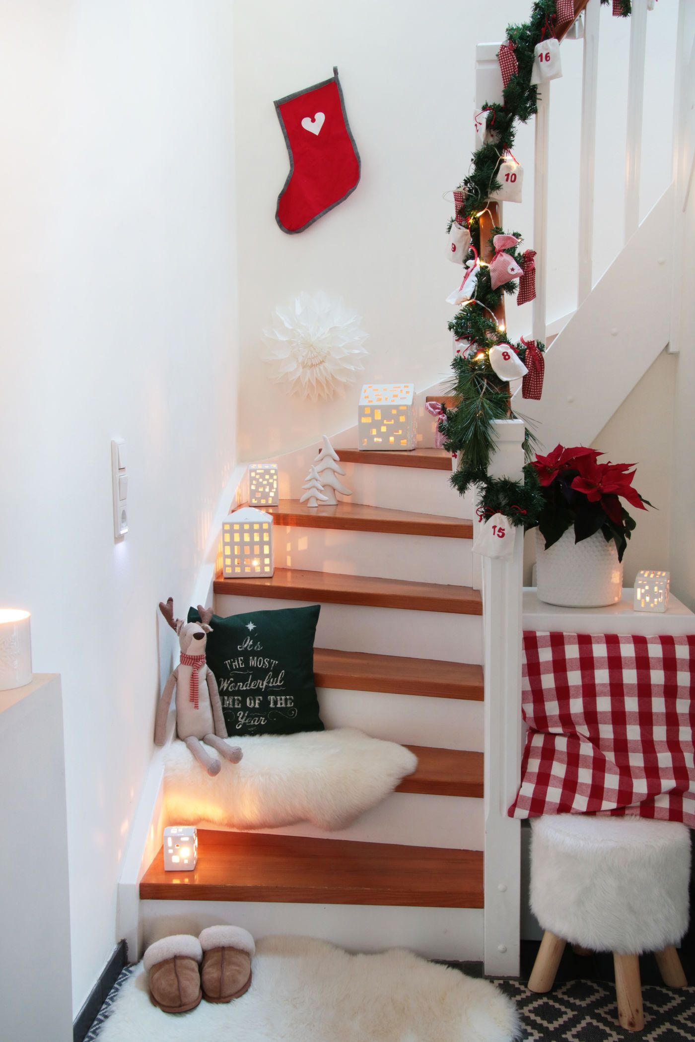 ulululu Weihnachtsdeko Ideen Treppengeländer