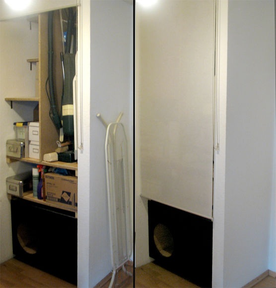 Nischenschrank mit Katzenklo Nischenschrank mit Katzenklo