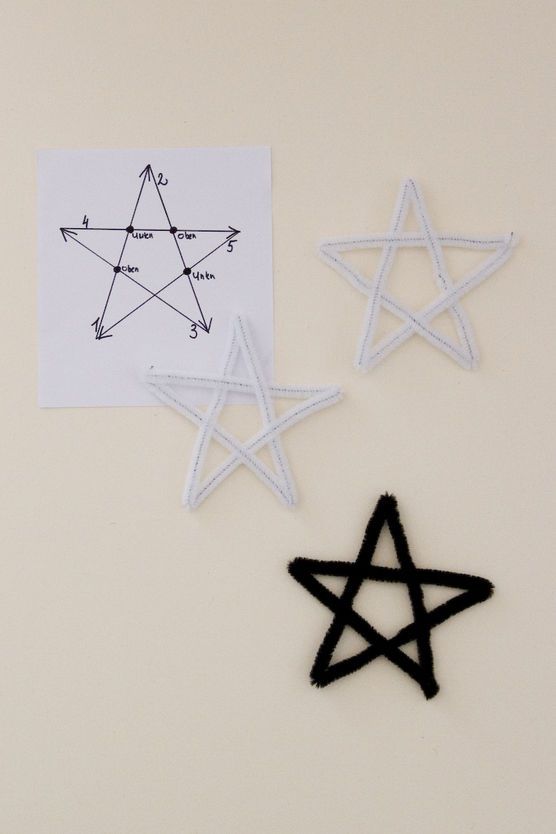 Chenilledraht Sterne DIY Chenilledraht Sterne DIY