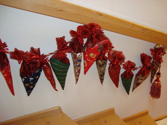 Adventskalender am Treppengeländer Adventskalender am Treppengeländer