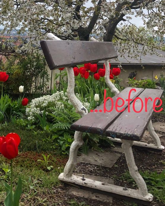 Die alte Gartenbank stand Die alte Gartenbank stand