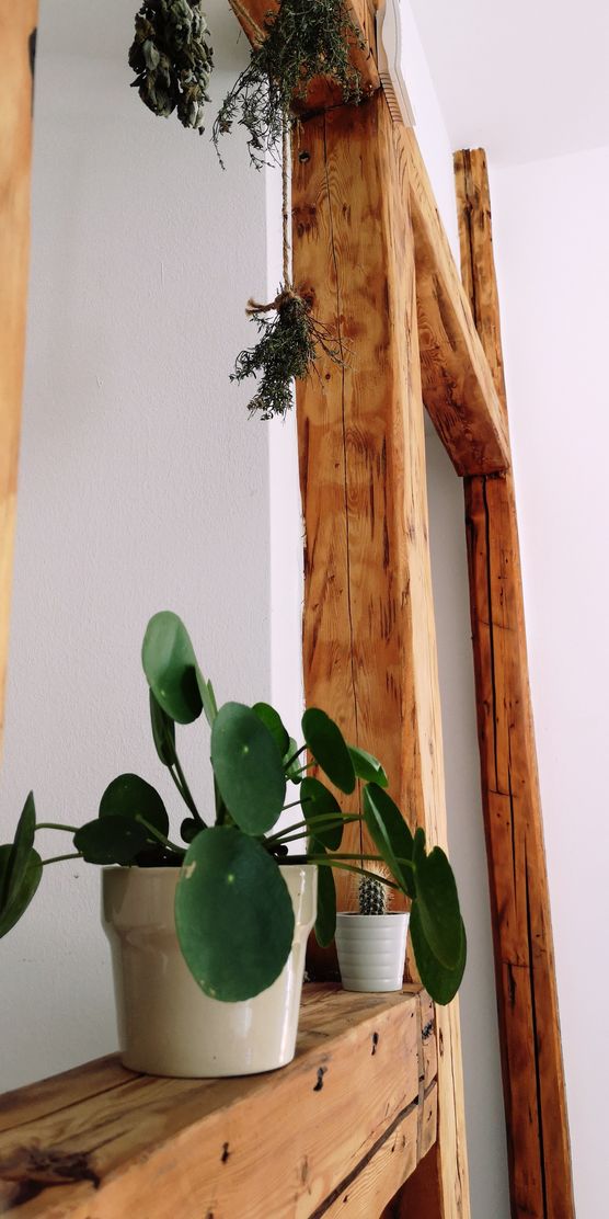 Die freigelegten Balken dienen Die freigelegten Balken dienen