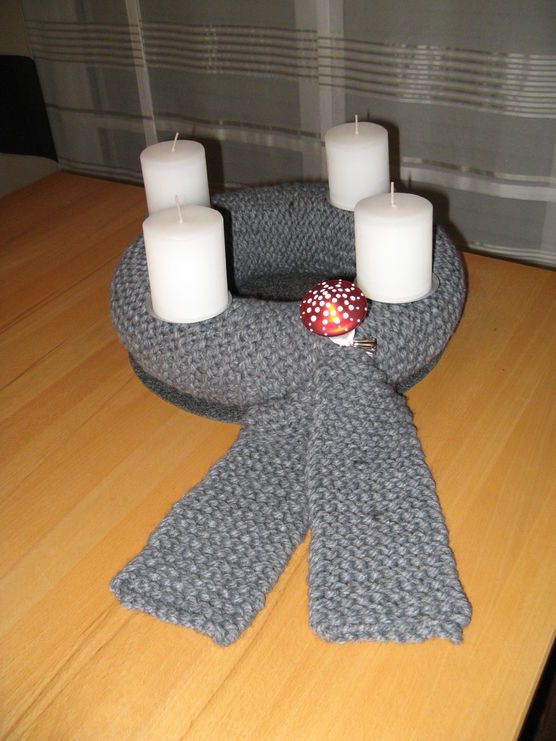 Adventskranz gestrickt Adventskranz gestrickt