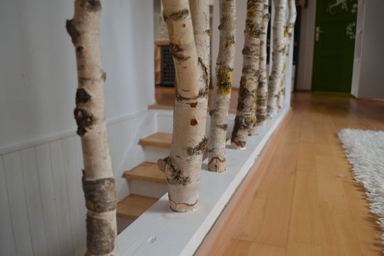 Birkentreppengeländer-Detail Birkentreppengeländer-Detail