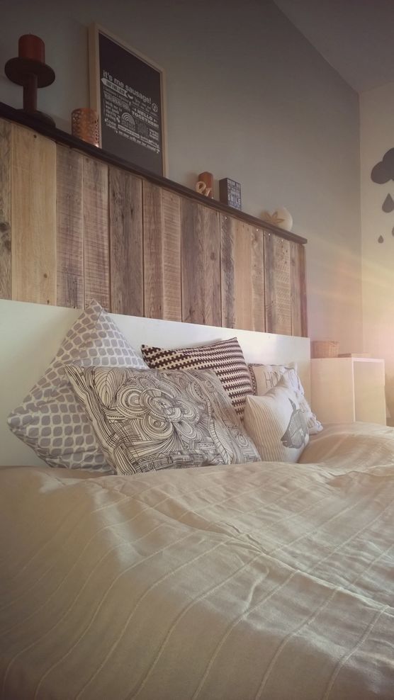 Betthaupt aus Palettenholz Betthaupt aus Palettenholz