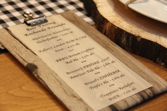 Menükarte Bierverkostung Menükarte Bierverkostung