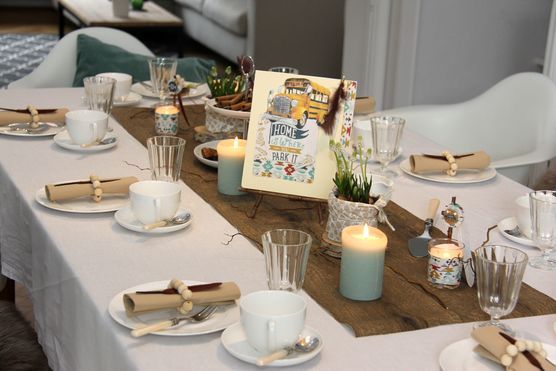 Tischdekoration für Camperfreunde Tischdekoration für Camperfreunde