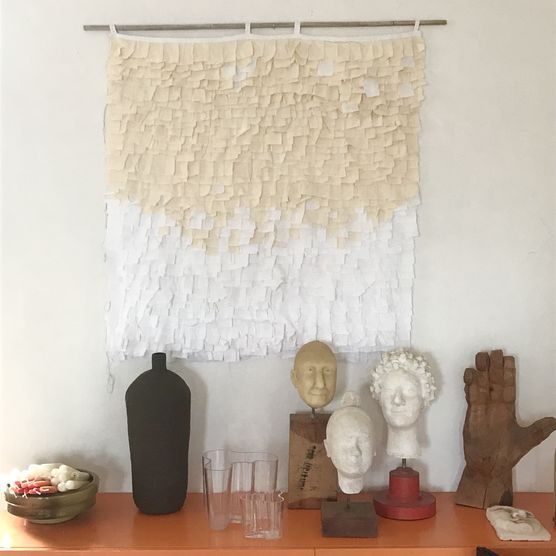 Kleiner Wandbehang mit Farbverlauf, Kleiner Wandbehang mit Farbverlauf,