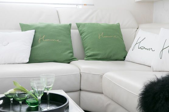 Kissen DIY mit Schrift Kissen DIY mit Schrift